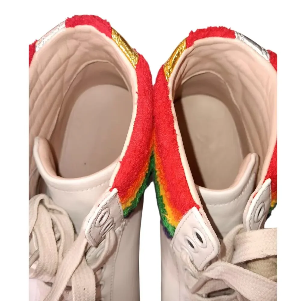 GUCCI Sneakers Men's 7.5 Bambi High Tops Rainbow Pride Authentic‎ Designer